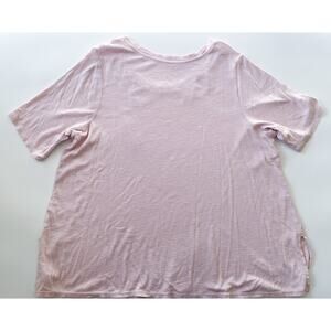 Women's J. Jill Scoop Neck Short Sleeve Tee Pink Pima Cotton Size 2X